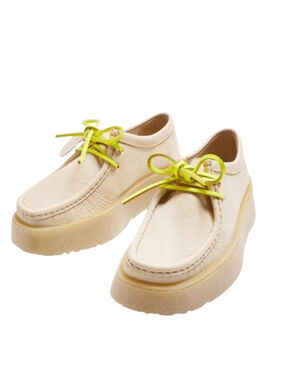 ZARA X CLARKS NWT Off White Leather Lace Up Wallabee in Sz 37